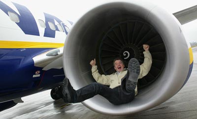 Michael O'Leary sucked into an engine